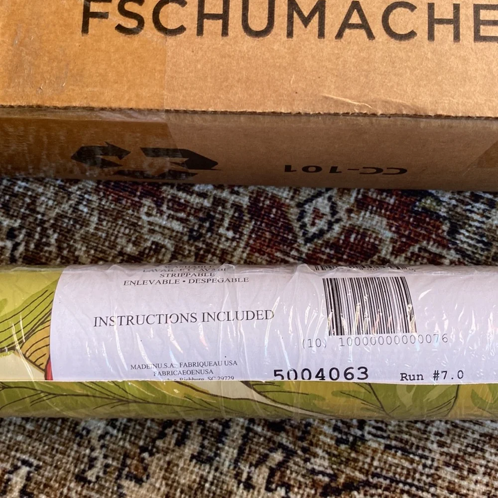 Schumacher Blair House palm floral wallpaper roll vintage retro tropical new